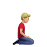 Man Kneeling Facing Right: Medium-Light Skin Tone Emoji 🧎🏼‍♂️‍➡️ image - Apple style