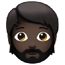 Person: Dark Skin Tone, Beard Emoji 🧔🏿 image - Apple style