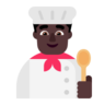 Man Cook: Dark Skin Tone Emoji 👨🏿‍🍳 image - Microsoft Classic 2D style