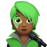Singer: Medium-Dark Skin Tone Emoji 🧑🏾‍🎤 image - Apple style