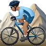 Man Mountain Biking: Medium Skin Tone Emoji 🚵🏽‍♂️ image - Apple style