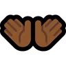Open Hands: Medium-Dark Skin Tone Emoji 👐🏾 image - Microsoft Windows 10 Segoe UI Emoji style