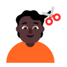 Person Getting Haircut: Dark Skin Tone Emoji 💇🏿 image - Microsoft Classic 2D style