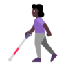 Woman With White Cane: Dark Skin Tone Emoji 👩🏿‍🦯 image - Microsoft Classic 2D style