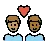 Couple With Heart: Man, Man, Medium Skin Tone, Medium-Dark Skin Tone