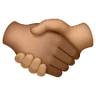 Handshake: Medium Skin Tone, Medium-Dark Skin Tone Emoji 🫱🏽‍🫲🏾 image - Samsung style