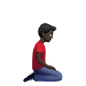 Man Kneeling Facing Right: Dark Skin Tone Emoji 🧎🏿‍♂️‍➡️ image - Apple style