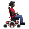 Man In Motorized Wheelchair Facing Right: Dark Skin Tone Emoji 👨🏿‍🦼‍➡️ image - Apple style