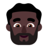 Man: Dark Skin Tone, Beard Emoji 🧔🏿‍♂️ image - Microsoft Classic 2D style