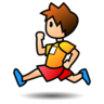 Person Running: Medium-Light Skin Tone Emoji 🏃🏼 image - Emojidex style