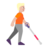 Person With White Cane Facing Right: Medium-Light Skin Tone