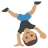 Person Cartwheeling: Medium Skin Tone