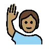 Person Raising Hand: Medium Skin Tone Emoji 🙋🏽 image - OpenMoji style