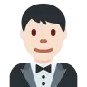 Man In Tuxedo: Light Skin Tone Emoji 🤵🏻‍♂️ image - Twitter / X (Twemoji) style