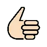 Thumbs Up: Light Skin Tone Emoji 👍🏻 image - OpenMoji style