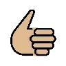 Thumbs Up: Medium-Light Skin Tone Emoji 👍🏼 image - OpenMoji style