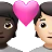 Couple With Heart: Person, Person, Dark Skin Tone, Light Skin Tone