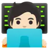 Technologist: Light Skin Tone Emoji 🧑🏻‍💻 image - Google Noto Color style