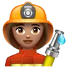 Woman Firefighter: Medium Skin Tone Emoji 👩🏽‍🚒 image - WhatsApp style