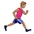 Man Running Facing Right: Medium Skin Tone