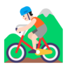 Person Mountain Biking: Light Skin Tone Emoji 🚵🏻 image - Microsoft Classic 2D style