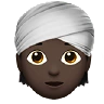 Person Wearing Turban: Dark Skin Tone Emoji 👳🏿 image - Apple style