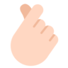Hand With Index Finger And Thumb Crossed: Light Skin Tone Emoji 🫰🏻 image - Microsoft Classic 2D style