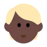 Person: Dark Skin Tone, Blond Hair Emoji 👱🏿 image - Tossface style