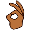 Ok Hand: Medium-Dark Skin Tone Emoji 👌🏾 image - Emojidex style