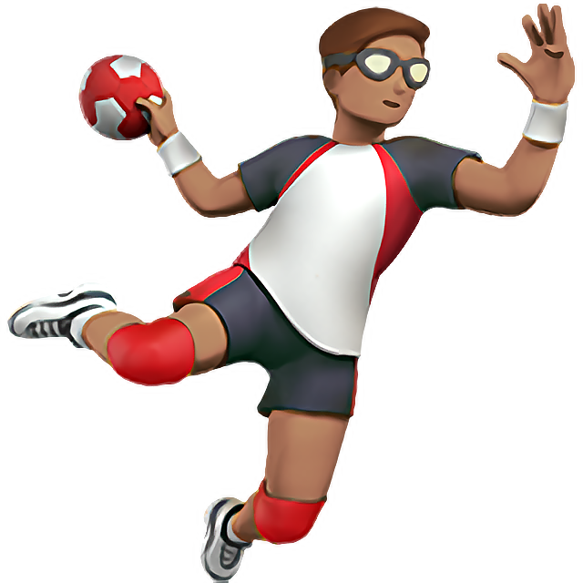 Man Playing Handball: Medium Skin Tone