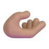 Palm Up Hand: Medium Skin Tone Emoji 🫴🏽 image - Microsoft 3D Fluent style