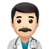 Man Health Worker: Light Skin Tone Emoji 👨🏻‍⚕️ image - Apple style