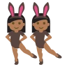 People With Bunny Ears: Medium-Dark Skin Tone Emoji 👯🏾 image - EmojiTwo style