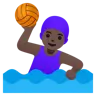 Woman Playing Water Polo: Dark Skin Tone Emoji 🤽🏿‍♀️ image - Google Noto Color style