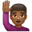 Man Raising Hand: Medium-Dark Skin Tone