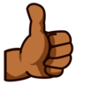 Thumbs Up: Medium-Dark Skin Tone Emoji 👍🏾 image - Emojidex style