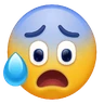Enfrente com a boca aberta e suor frio Emoji 😰 image - Huawei Harmony OS style