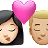 Kiss: Woman, Man, Light Skin Tone, Medium-Light Skin Tone