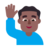 Man Raising Hand: Medium-Dark Skin Tone