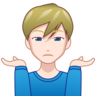 Man Shrugging: Light Skin Tone Emoji 🤷🏻‍♂️ image - Emojidex style