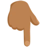 Backhand Index Pointing Down: Medium Skin Tone Emoji 👇🏽 image - Facebook Messenger (2016) style