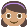 Girl: Medium Skin Tone Emoji 👧🏽 image - EmojiTwo style