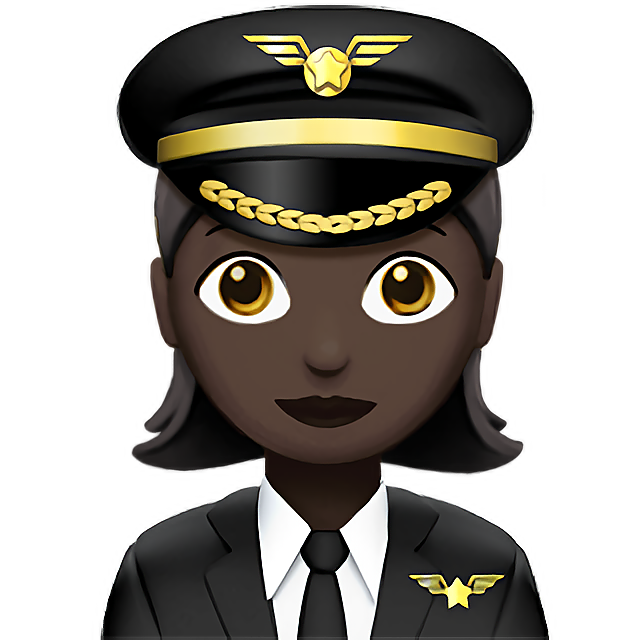 Woman Pilot: Dark Skin Tone