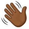 Waving Hand: Medium-Dark Skin Tone Emoji 👋🏾 image - Huawei Harmony OS style