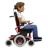 Person In Motorized Wheelchair Facing Right: Medium Skin Tone