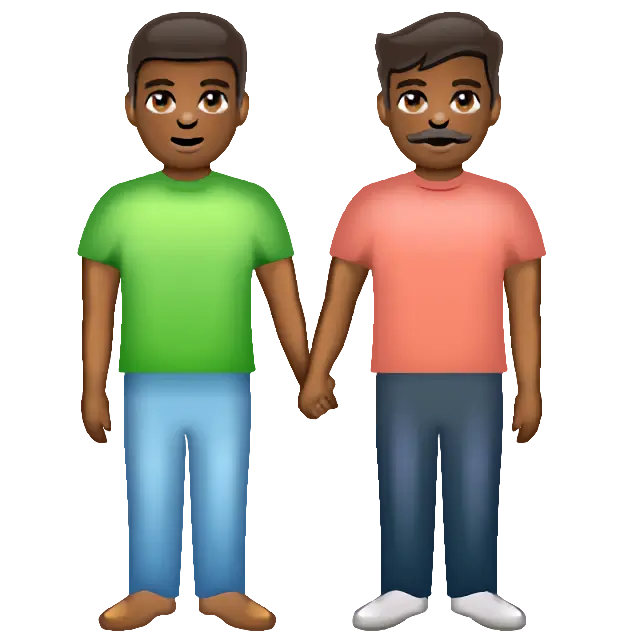 👬🏾 - Men Holding Hands: Medium-Dark Skin Tone Emoji meaning, copy and ...