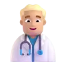 Man Health Worker: Medium-Light Skin Tone Emoji 👨🏼‍⚕️ image - Microsoft 3D Fluent style