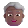 Older Person: Medium-Dark Skin Tone Emoji 🧓🏾 image - Microsoft 3D Fluent style