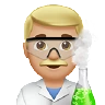 Man Scientist: Medium-Light Skin Tone Emoji 👨🏼‍🔬 image - Apple style