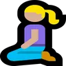 Woman Kneeling: Medium-Light Skin Tone Emoji 🧎🏼‍♀️ image - Microsoft Windows 10 Segoe UI Emoji style